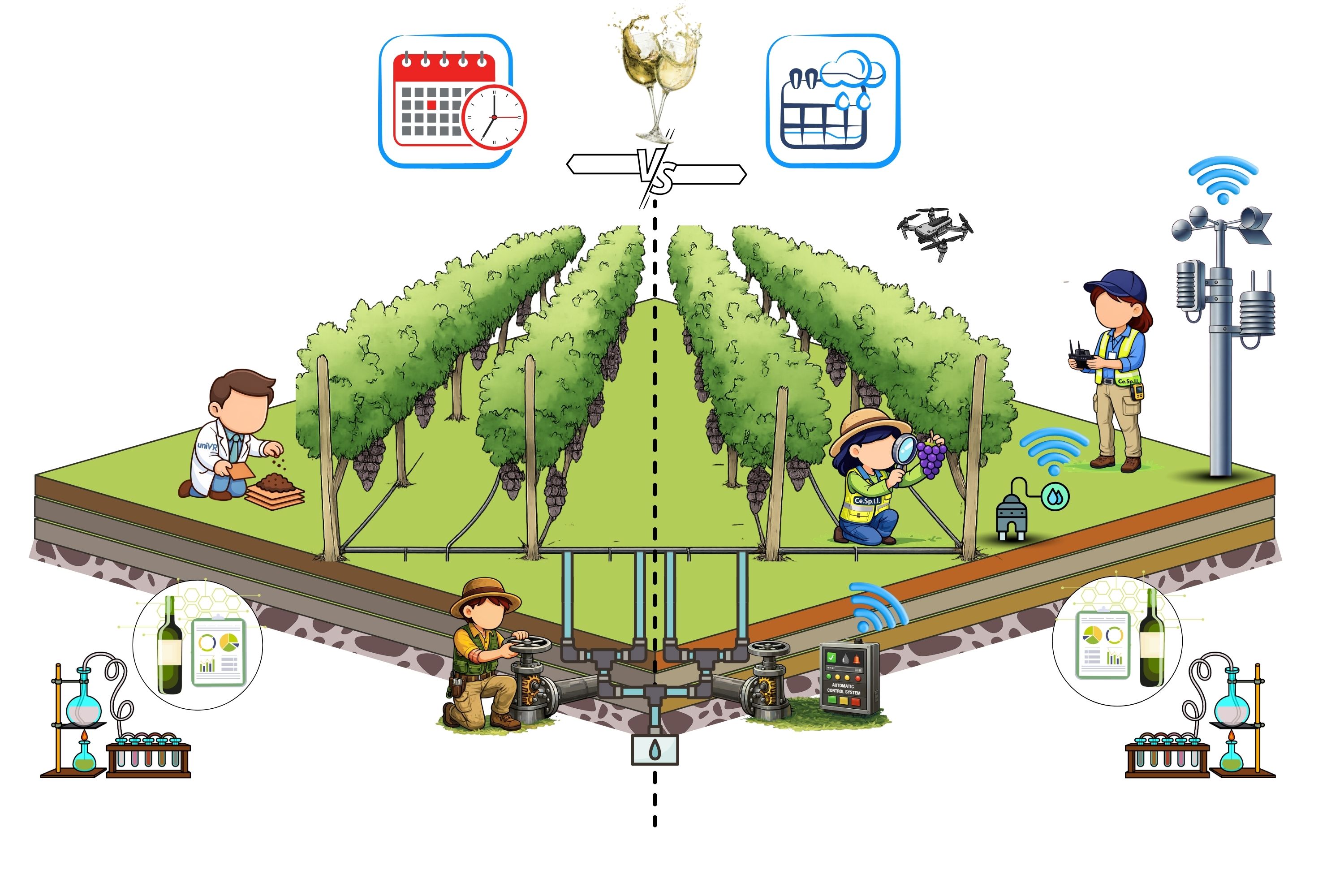 Copertina progetto Suolo e resilienza della vite: risposta agli stress idrici